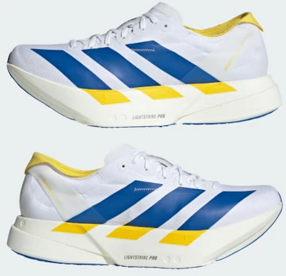 adidas Adizero Adios Pro 4 Running Shoes Cloud White/Blue/Yellow KI9388 Sizing adidas Adizero Adios Pro 4 Running Shoes Cloud White/Blue/Yellow KI9388