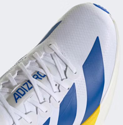 adidas Adizero Adios Pro 4 跑鞋 白雲/藍色/黃色 KI9388 1