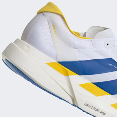 adidas Adizero Adios Pro 4 跑鞋 白雲/藍色/黃色 KI9388 2