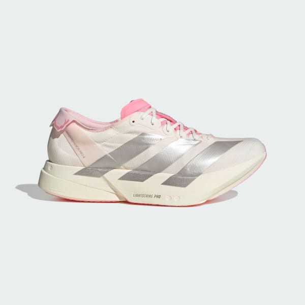 adidas Adizero Adios Pro 4 Running Shoes Core White/Silver Metallic/Bliss Pink JQ4445