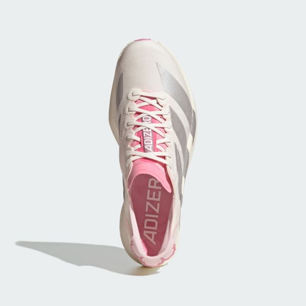 Lookbook adidas Adizero Adios Pro 4 跑鞋 核心白/銀金屬/愉悅粉 JQ4445