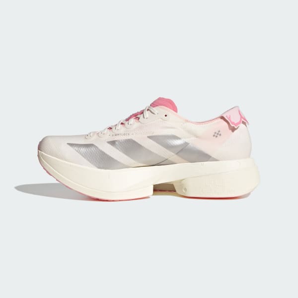Sizing adidas Adizero Adios Pro 4 跑鞋 核心白/銀金屬/愉悅粉 JQ4445