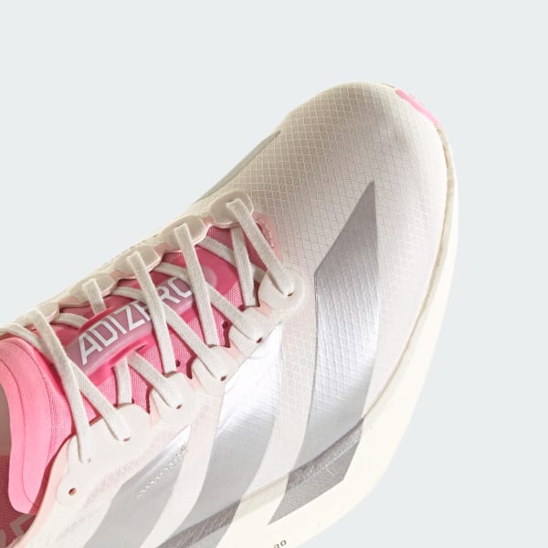 Cheap adidas Adizero Adios Pro 4 跑鞋 核心白/銀金屬/愉悅粉 JQ4445