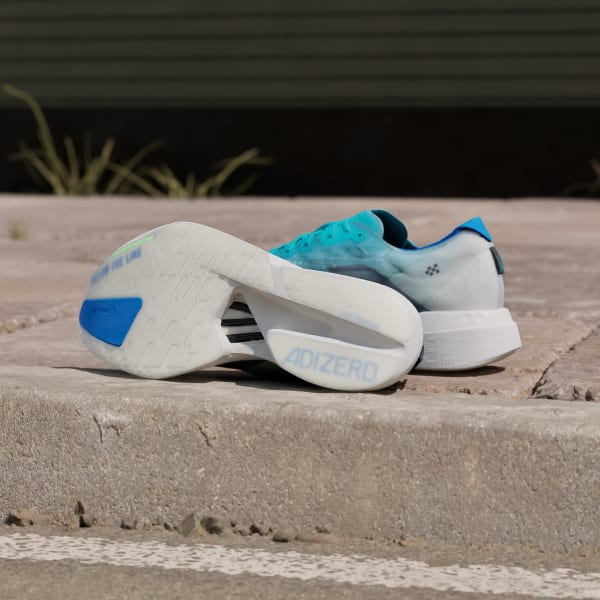 Shop adidas Adizero Adios Pro 4 Running Shoes Hi-Res Aqua/Iron Metallic/Grey One JS2579