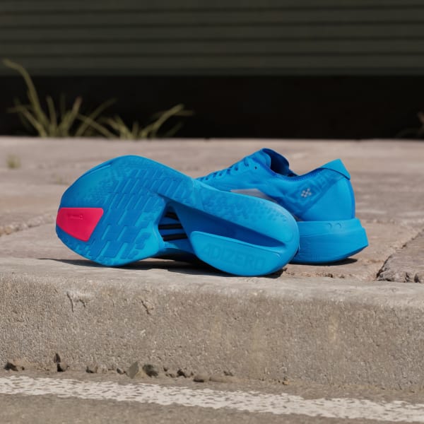 Shop Adidas Adizero Adios Pro 4 Running Shoes Solar Blue/Silver Metallic/Lucid Red JR4796
