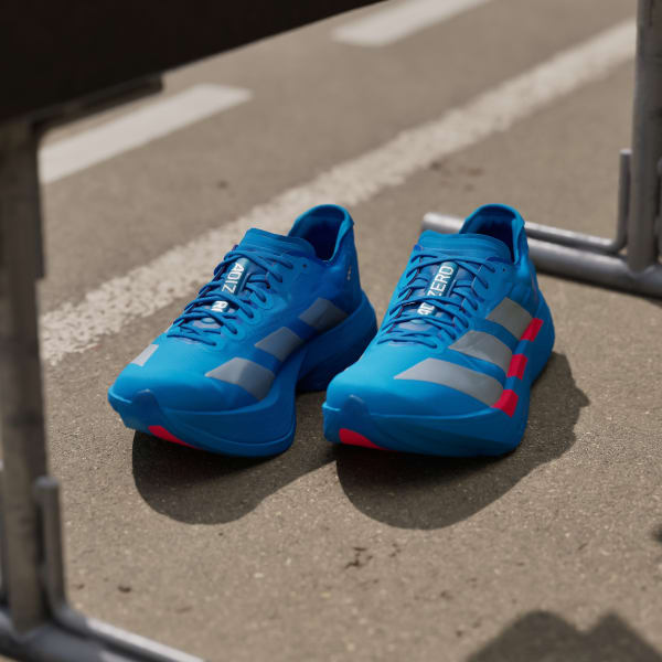 Purchase Adidas Adizero Adios Pro 4 Running Shoes Solar Blue/Silver Metallic/Lucid Red JR4796