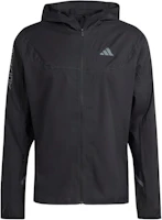 adidas Adizero Black Lightweight Running Jacket with Logo Print IT2527 adidas Adizero Black Lightweight Running Jacket with Logo Print IT2527