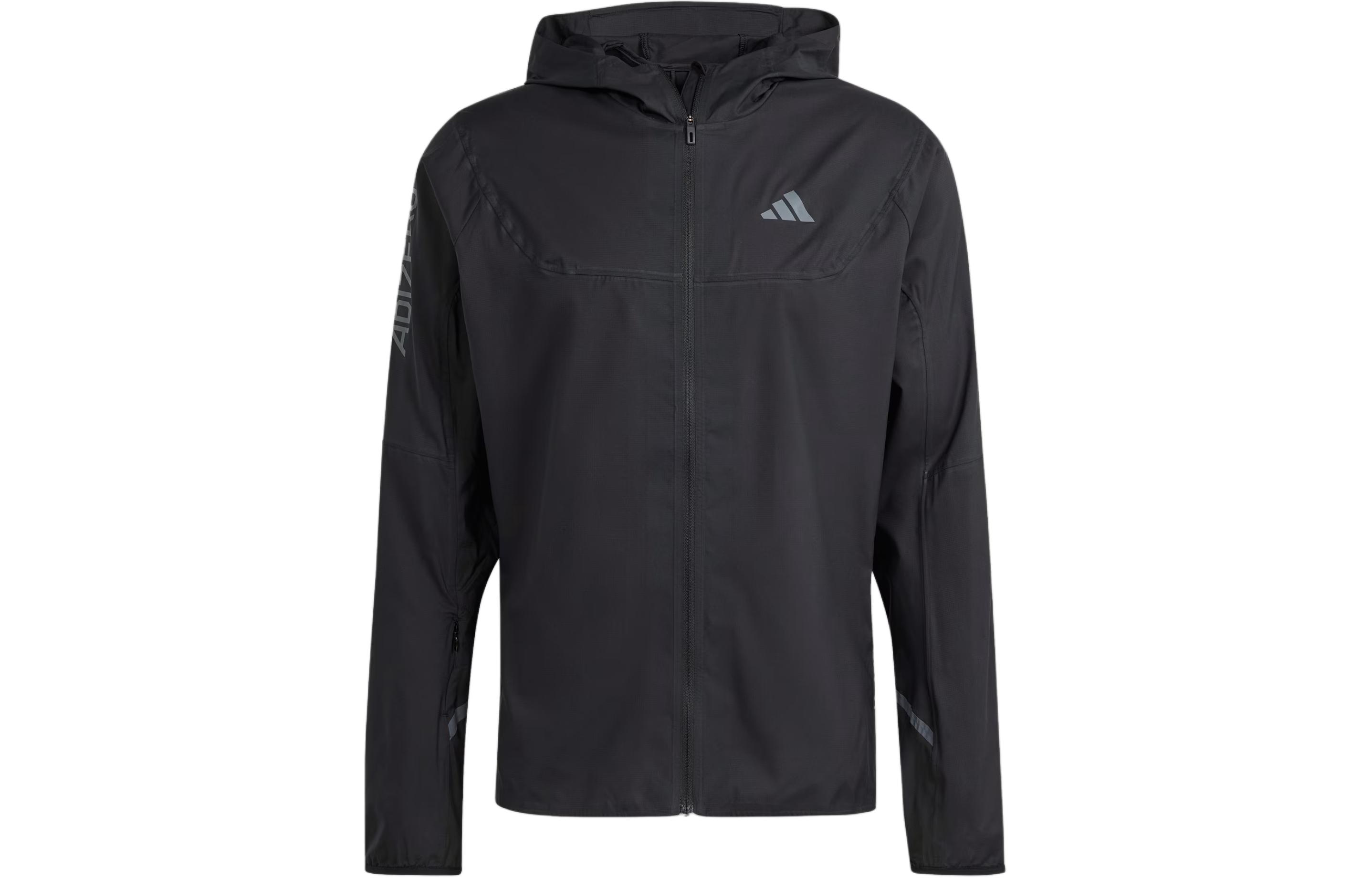 adidas Adizero Black Lightweight Running Jacket with Logo Print IT2527 圖 2