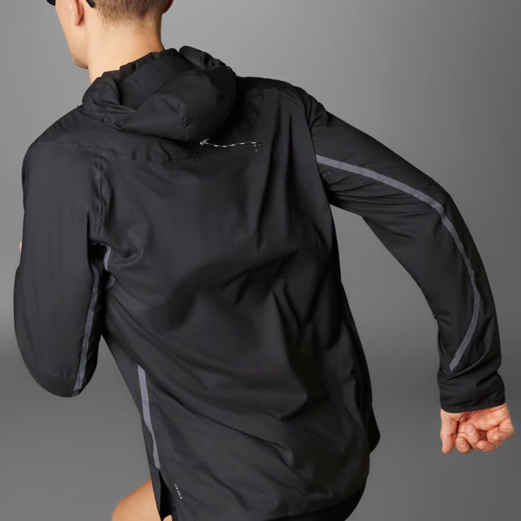 adidas Adizero Black Lightweight Running Jacket with Logo Print IT2527 圖 4