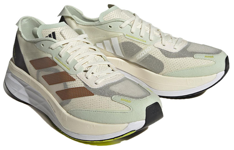 Lookbook adidas Adizero Boston 11 台北市限定 防滑耐磨輕便 低筒 跑步鞋 男女皆宜 米青 特殊鞋盒套裝