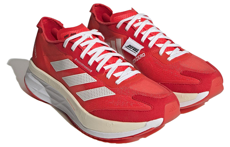 Lookbook adidas Adizero Boston 11 防滑耐磨 低筒 跑步鞋 男款 紅白