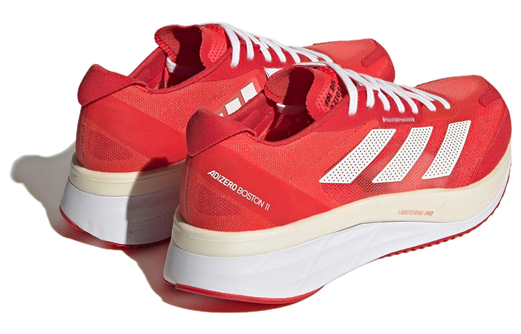 Shop adidas Adizero Boston 11 防滑耐磨 低筒 跑步鞋 男款 紅白