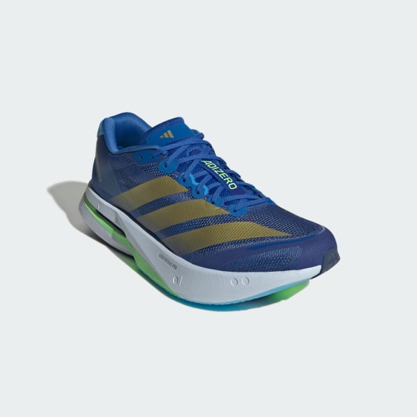 Details for adidas Adizero Boston 13 Running Shoes Blue/Gold Metallic/Blue Burst JQ1669