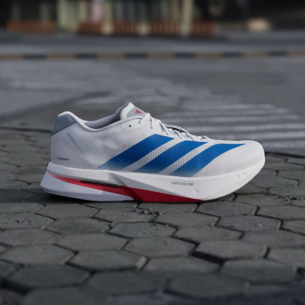 Shop adidas Adizero Boston 13 Running Shoes Cloud White/Royal Blue/Halo Silver JQ1668