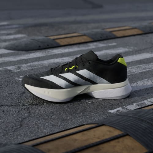 Sizing adidas Adizero Boston 13 跑鞋 黑/白/亮黃 KH5603