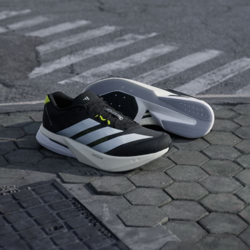 Cheap adidas Adizero Boston 13 跑鞋 黑/白/亮黃 KH5603