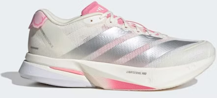 Adidas Adizero Boston 13 Running Shoes Core White/Silver Metallic/Bliss Pink JQ9666 Adidas Adizero Boston 13 Running Shoes Core White/Silver Metallic/Bliss Pink JQ9666