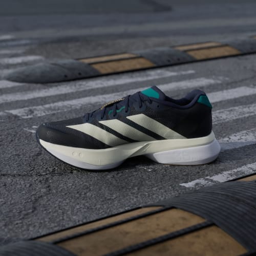 Sizing adidas Adizero Boston 13 夜靛/奇幻白/綠色跑鞋 KH8859