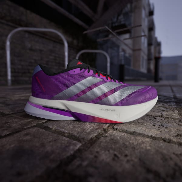 Shop Adidas Adizero Boston 13 跑鞋 紫色爆發/銀色金屬/清晰紅 JS4943
