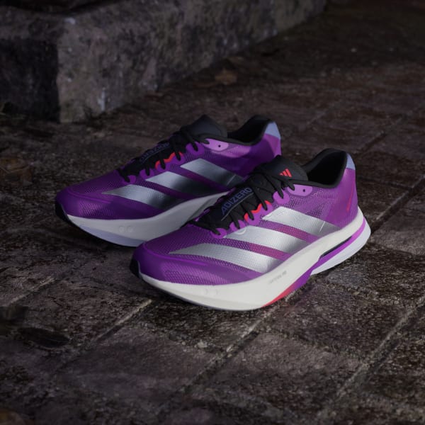 Details for Adidas Adizero Boston 13 跑鞋 紫色爆發/銀色金屬/清晰紅 JS4943