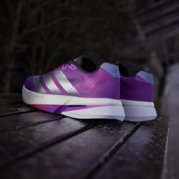 Sizing Adidas Adizero Boston 13 跑鞋 紫色爆發/銀色金屬/清晰紅 JS4943