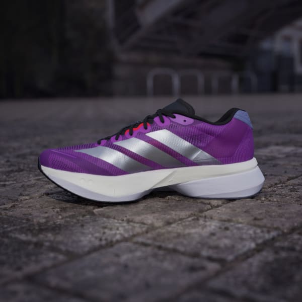 Cheap Adidas Adizero Boston 13 跑鞋 紫色爆發/銀色金屬/清晰紅 JS4943