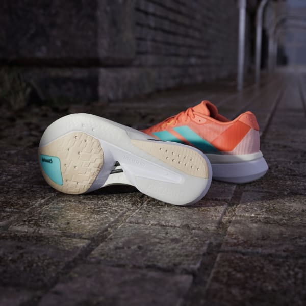 Shop (W) アディダス アディゼロ ボストン 13 セミコーラル/フラッシュアクア/フラッシュオレンジ JS4954
