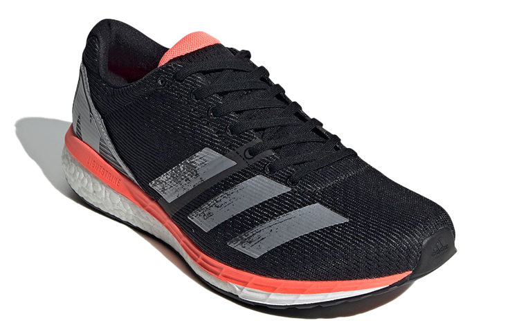 Lookbook 阿迪达斯 Adizero Boston 8 宽版 黑色/橙色 EE4991