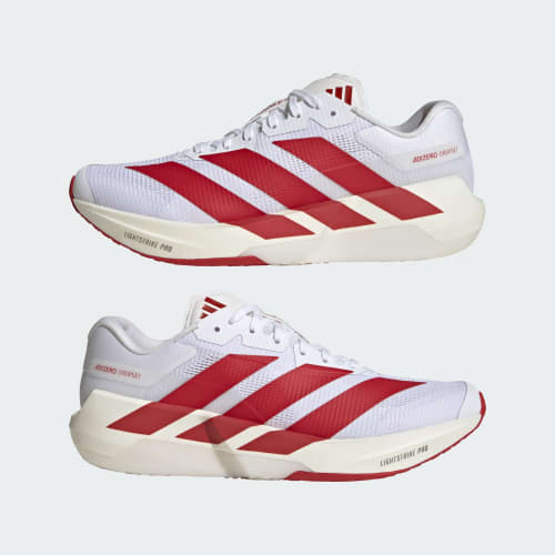 Sizing adidas Adizero Dropset Pro「白色 Team Power Red」運動鞋 LA6284