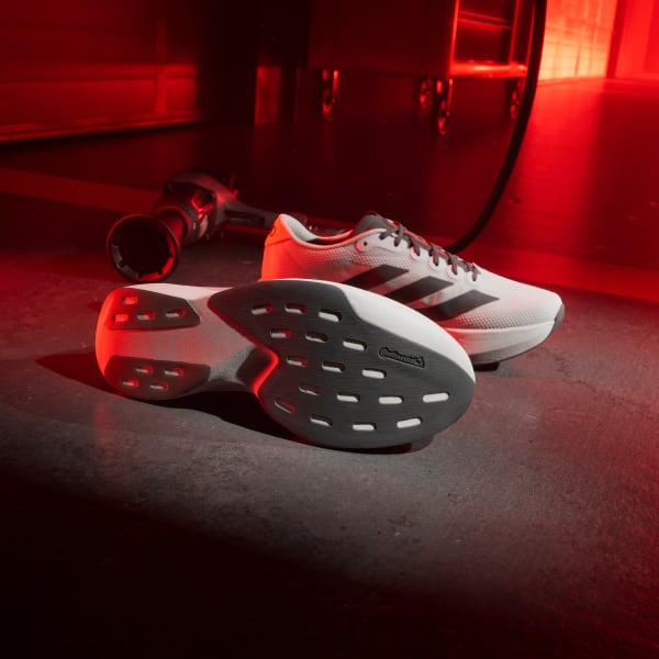 Shop adidas Adizero EVO SL Audi Running Shoes Chalk Pearl/Utility Black/Hi-Res Red KJ3670