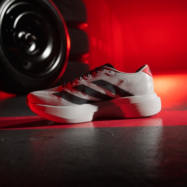 Sizing adidas Adizero EVO SL Audi Running Shoes Chalk Pearl/Utility Black/Hi-Res Red KJ3670