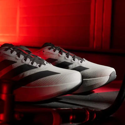 adidas Adizero EVO SL Audi Running Shoes Chalk Pearl/Utility Black/Hi-Res Red KJ3670 1