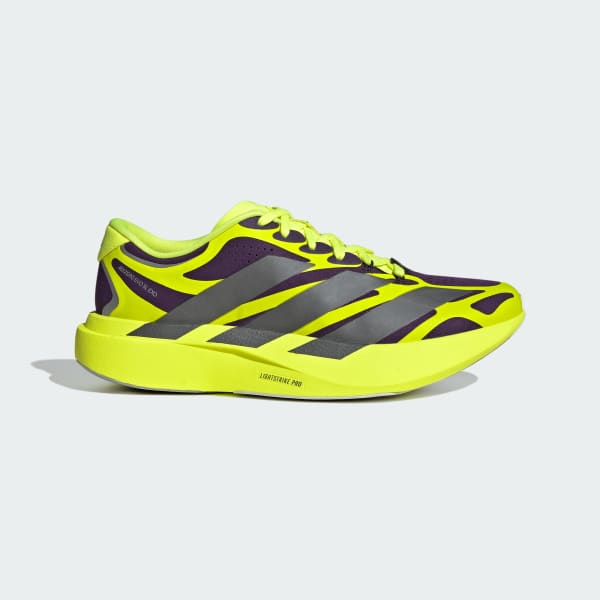adidas Adizero EVO SL EXO Shoes - Lightweight Performance Running Shoes Aurora Plum/Iron Metallic/Solar Yellow KI4772