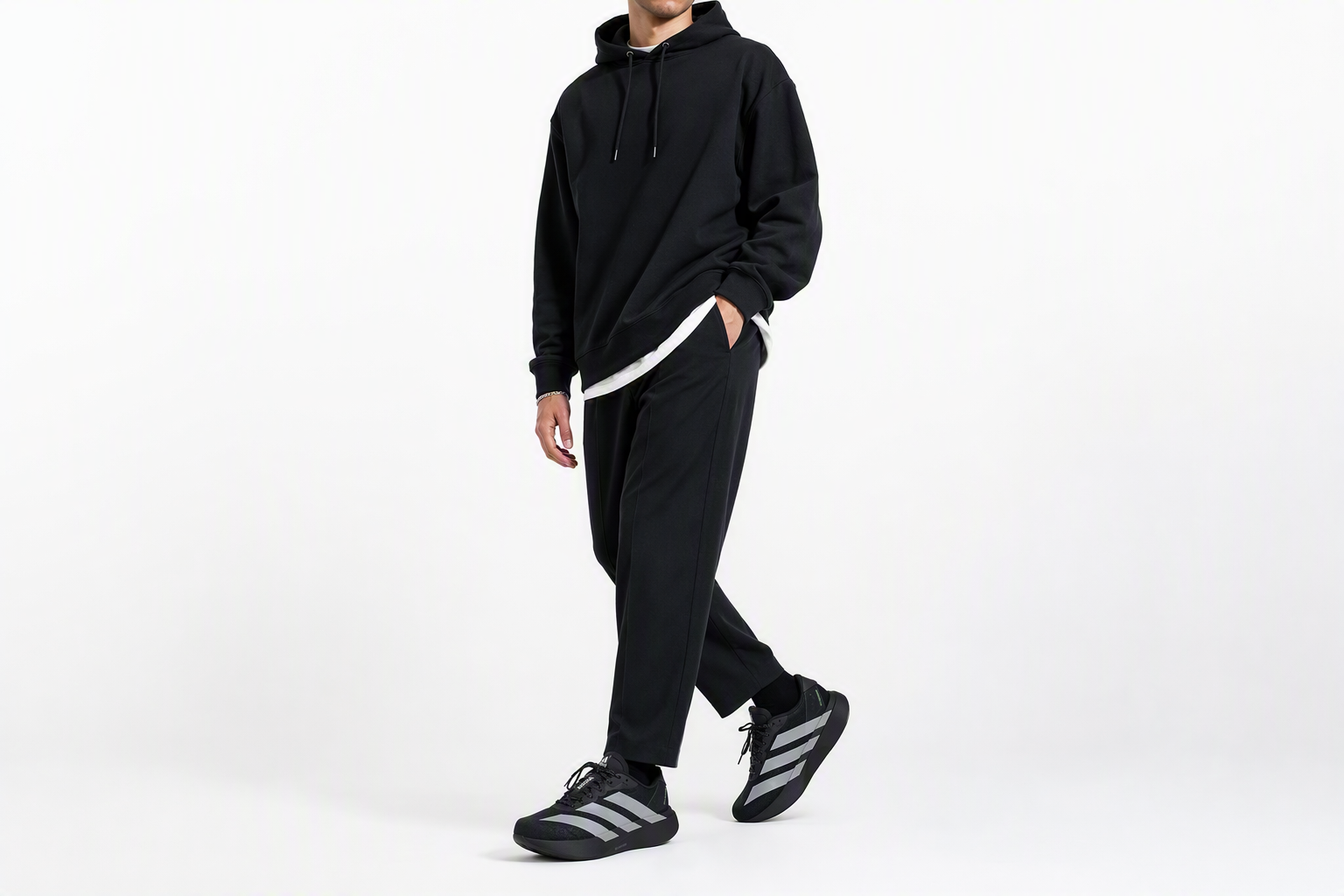 Order 阿迪达斯adizero EVO SL跑鞋核心黑/银金属/亮绿色 KJ1365