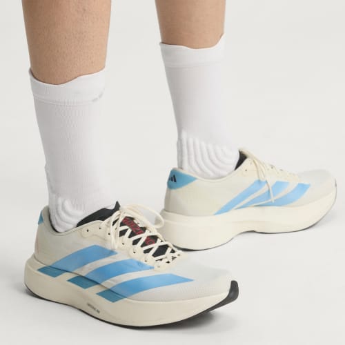 Cheap adidas Adizero EVO SL Chaussures Running Blanc Cassé/Bleu Clair/Rouge Vif KI1492