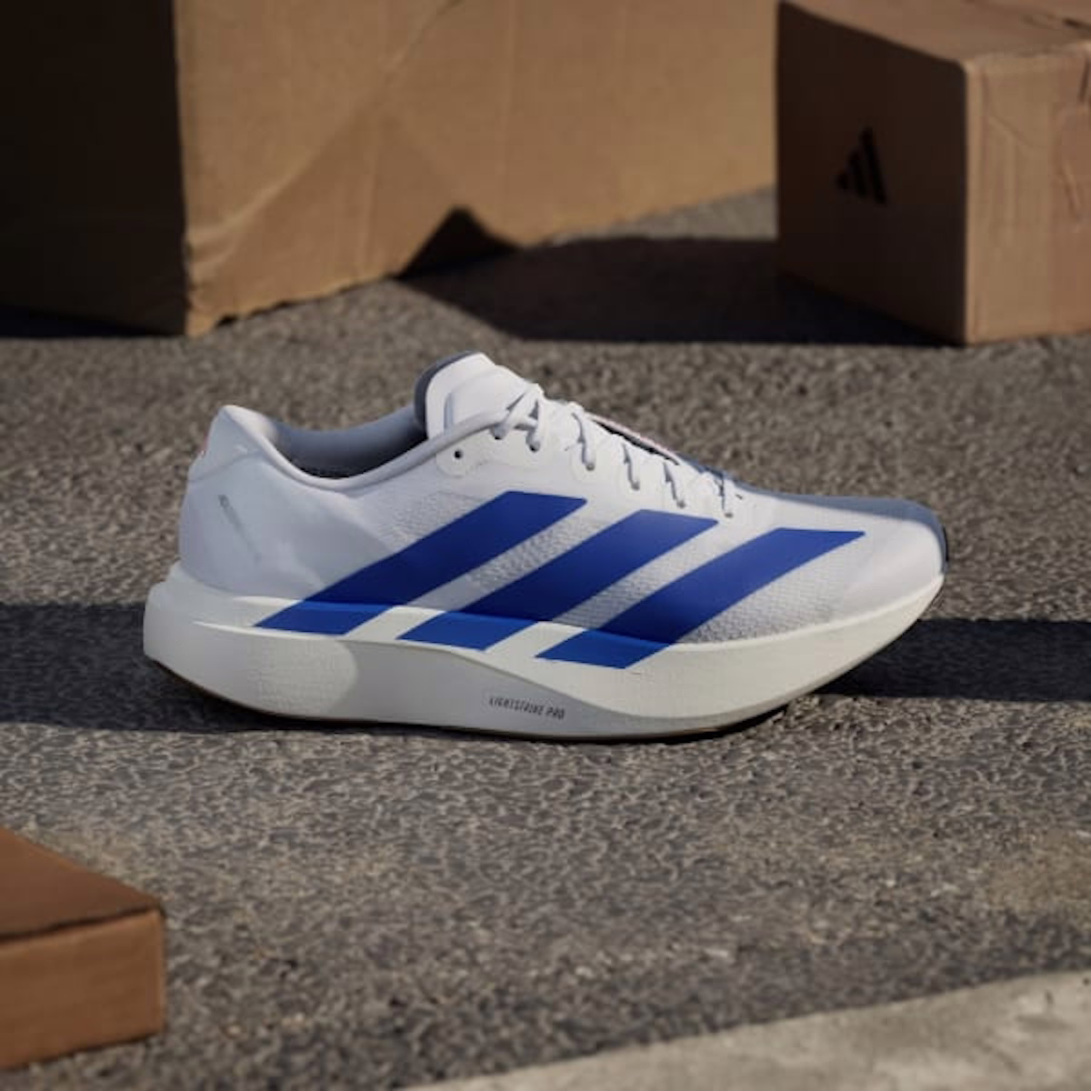 Adidas Adizero EVO SL Shoes Cloud White/Royal Blue/Pure Ruby