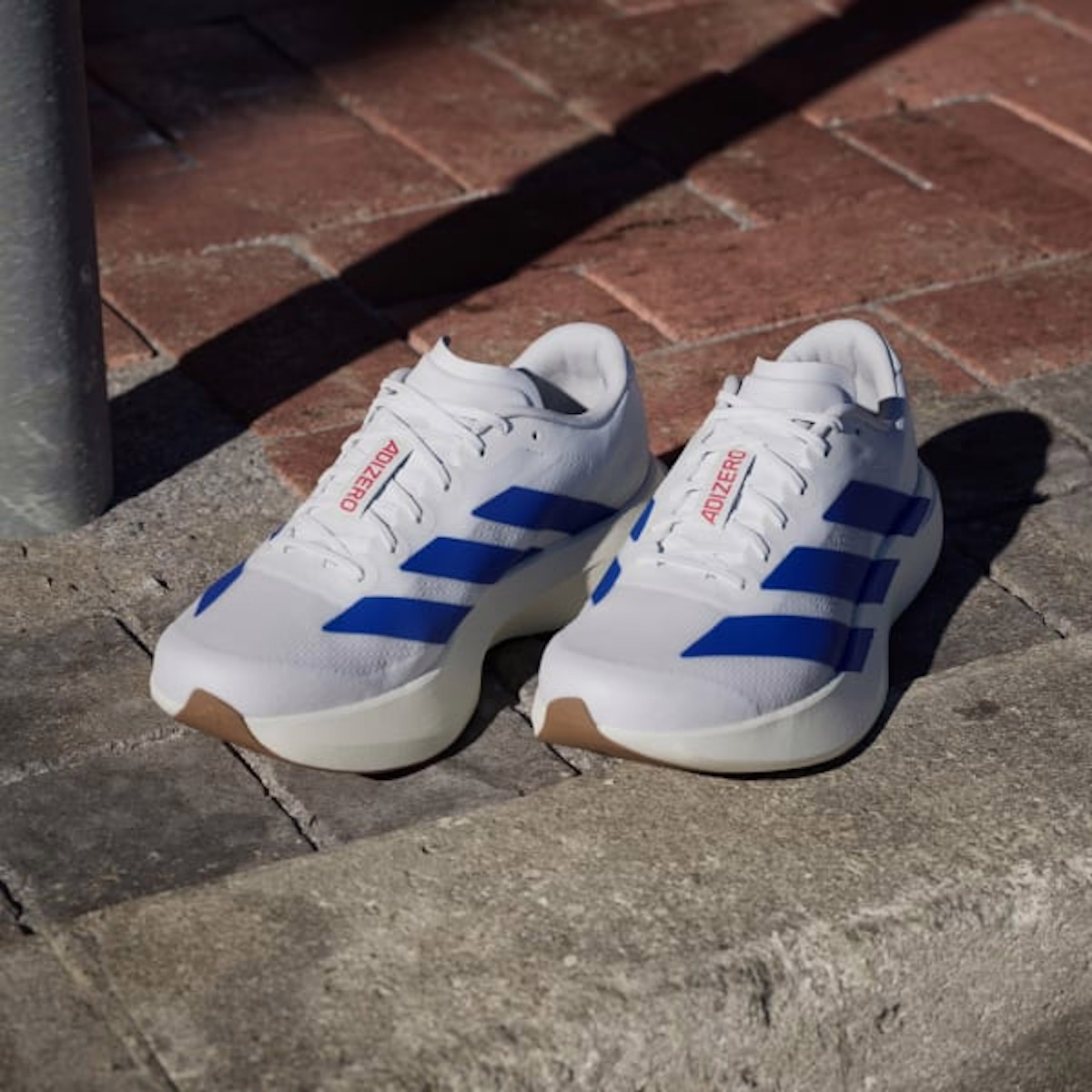 Adidas Adizero EVO SL Shoes Cloud White/Royal Blue/Pure Ruby