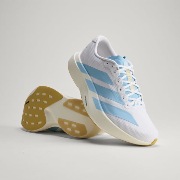adidas Adizero EVO SL Woven Cloud White/Clear Blue/Matte Gold JQ4527