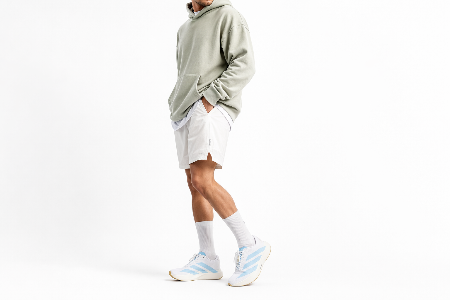 Order adidas Adizero EVO SL Woven Bianco Cloud/Blu Chiaro/Oro Opaco JQ4527