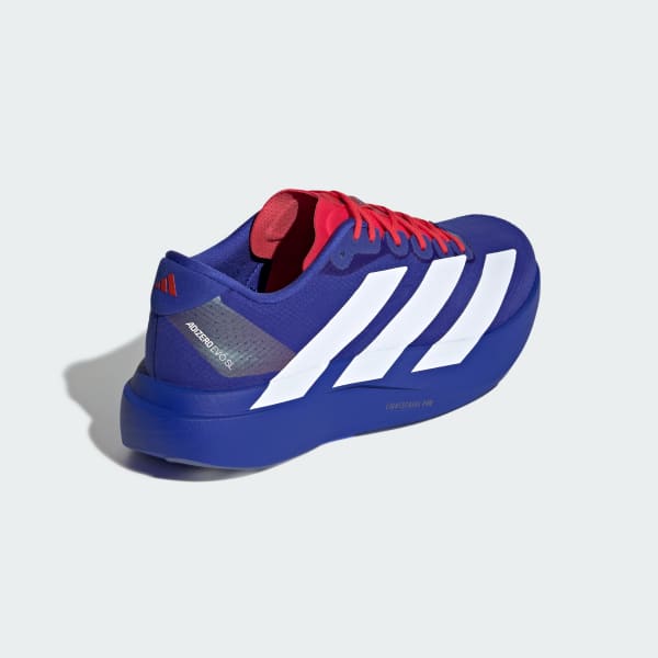 Details for adidas Adizero EVO SL Woven Running Shoes Lucid Blue/Pure Ruby/Cloud White KK3680