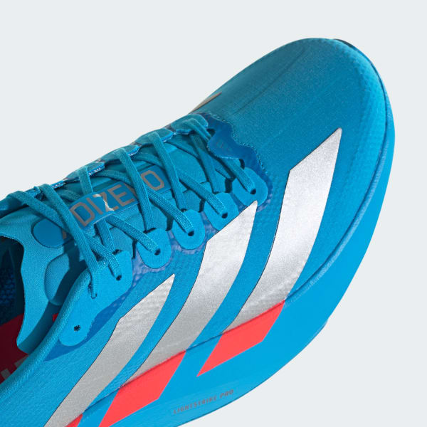 Sizing Adidas Adizero EVO SL Solar Blue/Perak Metalik/Merah Lucid Kasut Tenunan JR2023