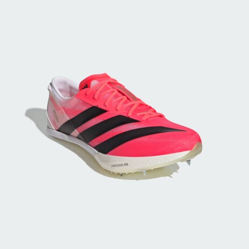 Shop 阿迪达斯 Adizero Finesse 短跑鞋 太阳能橙/黑色/金属金 KJ7102