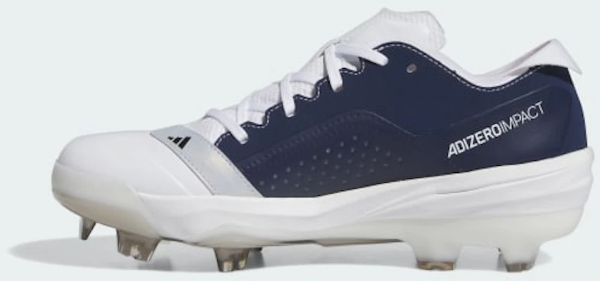 adidas Adizero Impact TPU Baseball Cleats Cloud White/Core Black/Team Navy Blue 2 IH3461 Details for adidas Adizero Impact TPU Baseball Cleats Cloud White/Core Black/Team Navy Blue 2 IH3461
