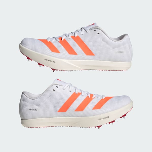 Sizing Adidas Adizero Long Jump - Sepatu Atletik Putih/Oranye/Lucid Merah JQ0807