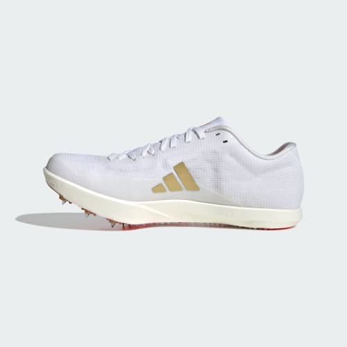 Details for adidas Adizero 跳遠釘鞋 雲白/核心黑/金屬金 田徑鞋 KJ9535