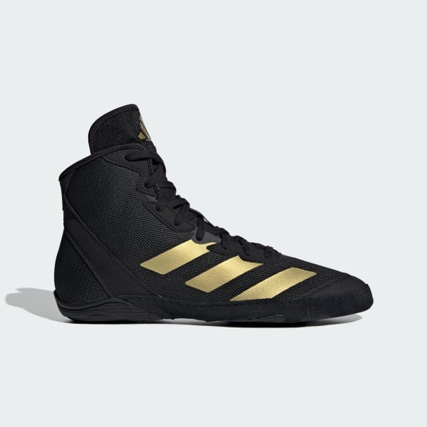 Adidas Adizero Mat Wizard 6 Wrestling Shoes Core Black/Gold Metallic/Cloud White IE3207