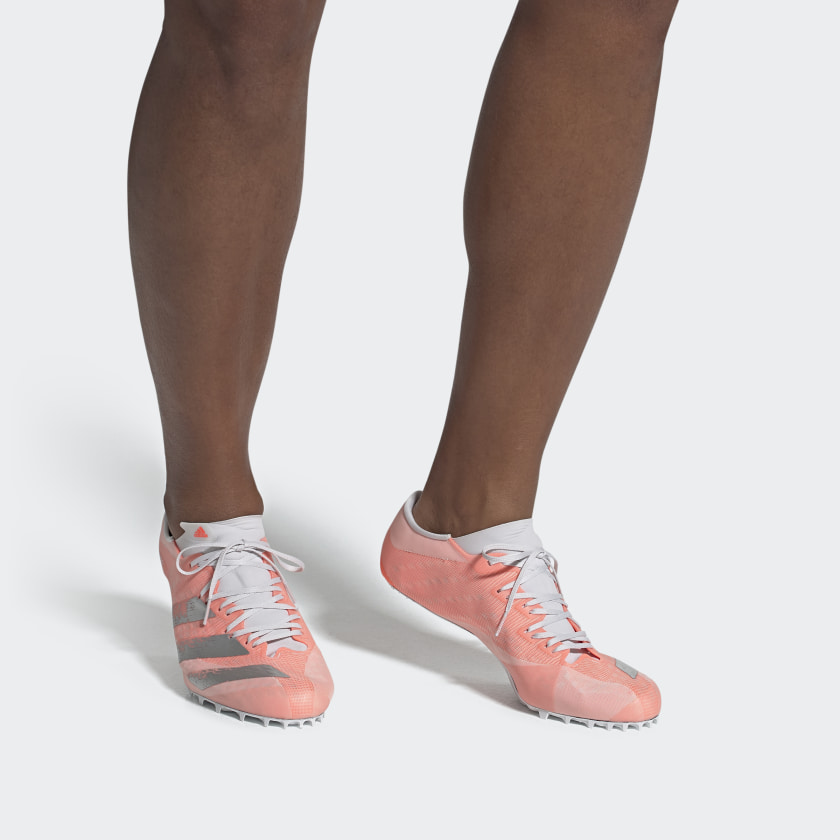 Sizing adidas Adizero Prime Sprint Spikes 低筒 跑步鞋 男款 粉銀