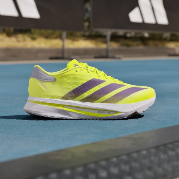 Lookbook adidas Adizero SL 2 跑鞋 荧光黃/極光梅紫/粉梅 JQ3128