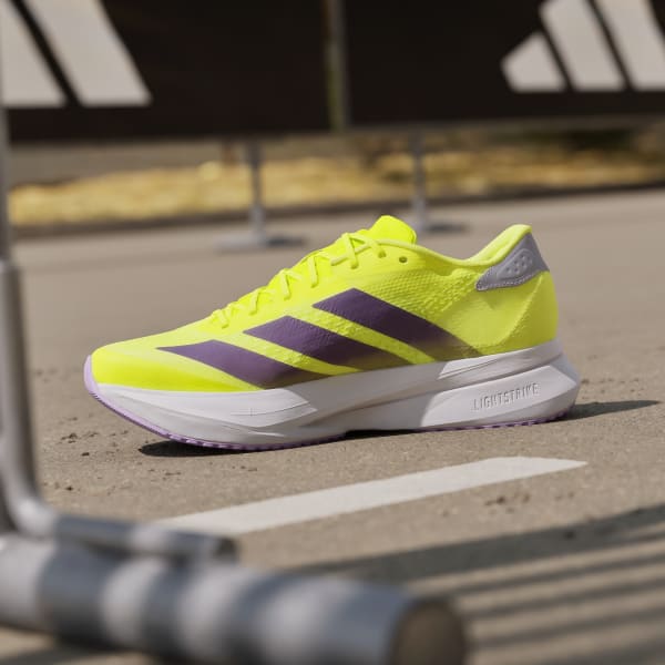 Sizing adidas Adizero SL 2 跑鞋 荧光黃/極光梅紫/粉梅 JQ3128