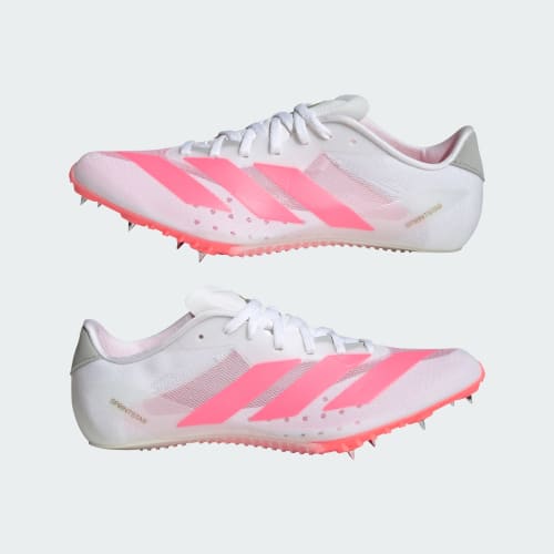 Sizing adidas Adizero Sprintstar 短跑鞋 白色/亮橘/金色 KI8378
